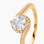 Bague Joisse Plaqu&eacute; Or Oxyde De Zirconium - Bagues solitaires Femme | Histoire d&rsquo;Or