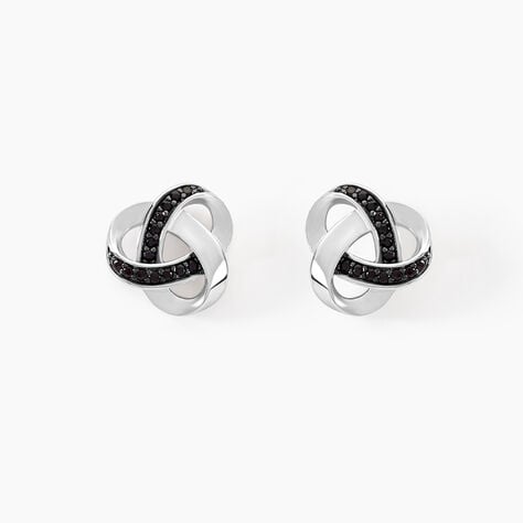 Boucles D'oreilles Puces Melina Argent Blanc Oxyde De Zirconium - Boucles d'oreilles fantaisie Femme | Histoire d&rsquo;Or