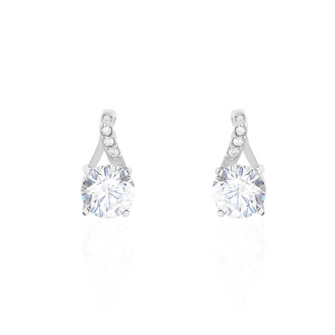 Boucles D'oreilles Pendantes Idylla Argent Blanc Oxyde De Zirconium - Boucles d'oreilles fantaisie Femme | Histoire d’Or