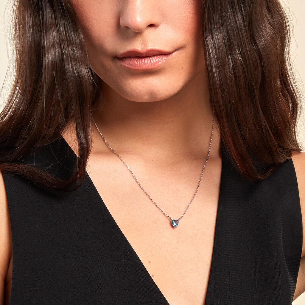 Collier Kelvyn Argent Blanc Oxyde De Zirconium - Colliers fantaisie Femme | Histoire d’Or