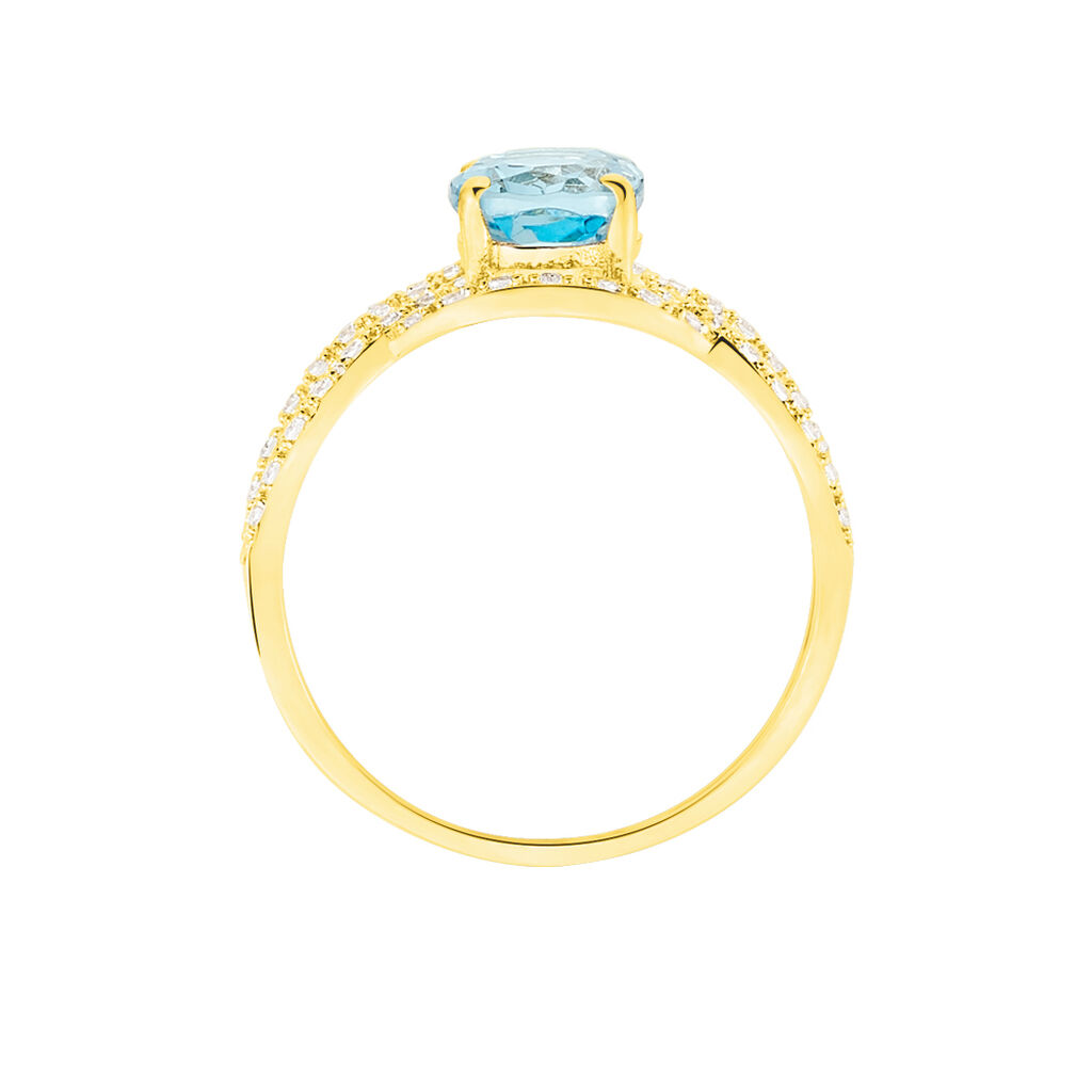 Bague Tina Or Jaune Topaze Et Oxyde De Zirconium - Bagues solitaires Femme | Histoire d&rsquo;Or