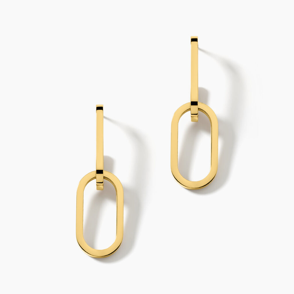 Boucles D'oreilles Pendantes Urban Line Acier Doré - Boucles d'oreilles fantaisie Femme | Histoire d’Or