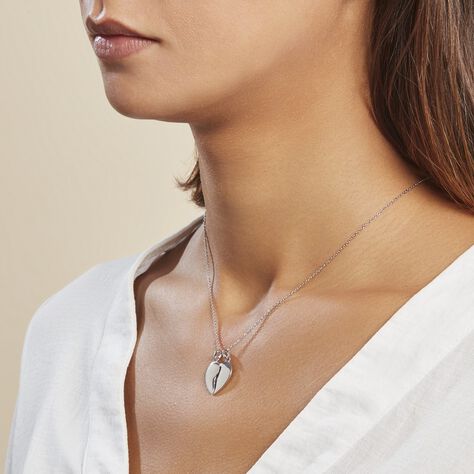 Pendentif Axelia Argent Blanc - Pendentifs Coeur Famille | Histoire d’Or
