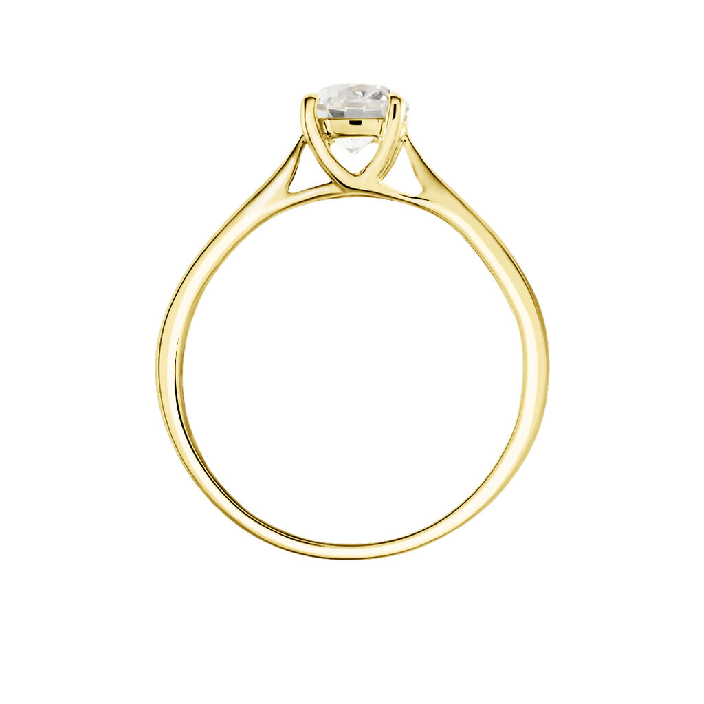 Bague Solitaire Fiona Or Jaune Diamant Synthetique - Bagues solitaires Femme | Histoire d’Or