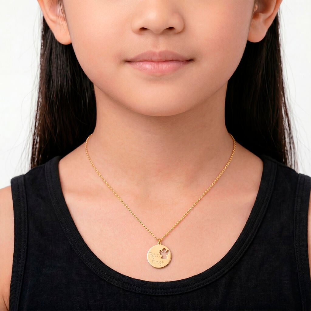 Collier Benedicte Message Or Jaune - Colliers Bapt&ecirc;me Enfant | Histoire d&rsquo;Or