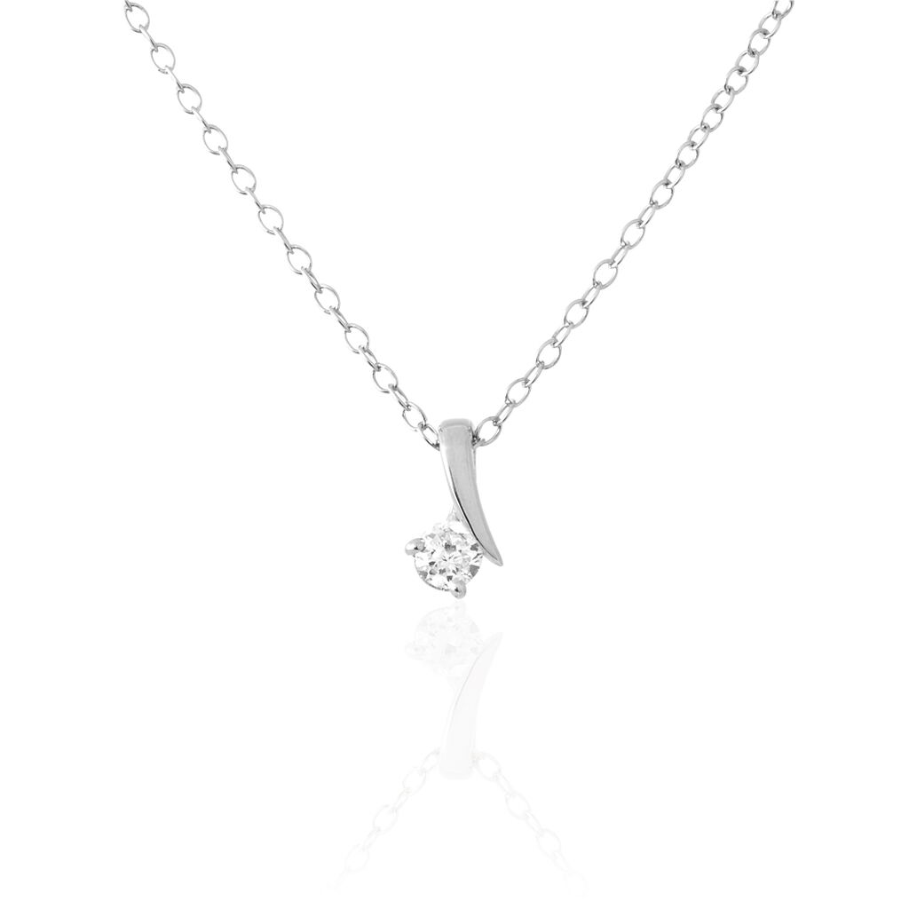 Collier April Argent Blanc Oxyde De Zirconium - Colliers fantaisie Femme | Histoire d’Or