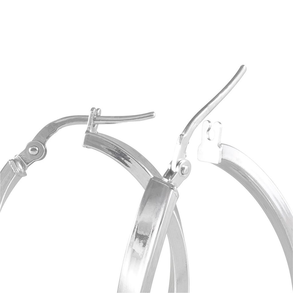 Cr&eacute;oles Silla Or Blanc - Boucles d'oreilles cr&eacute;oles Femme | Histoire d&rsquo;Or