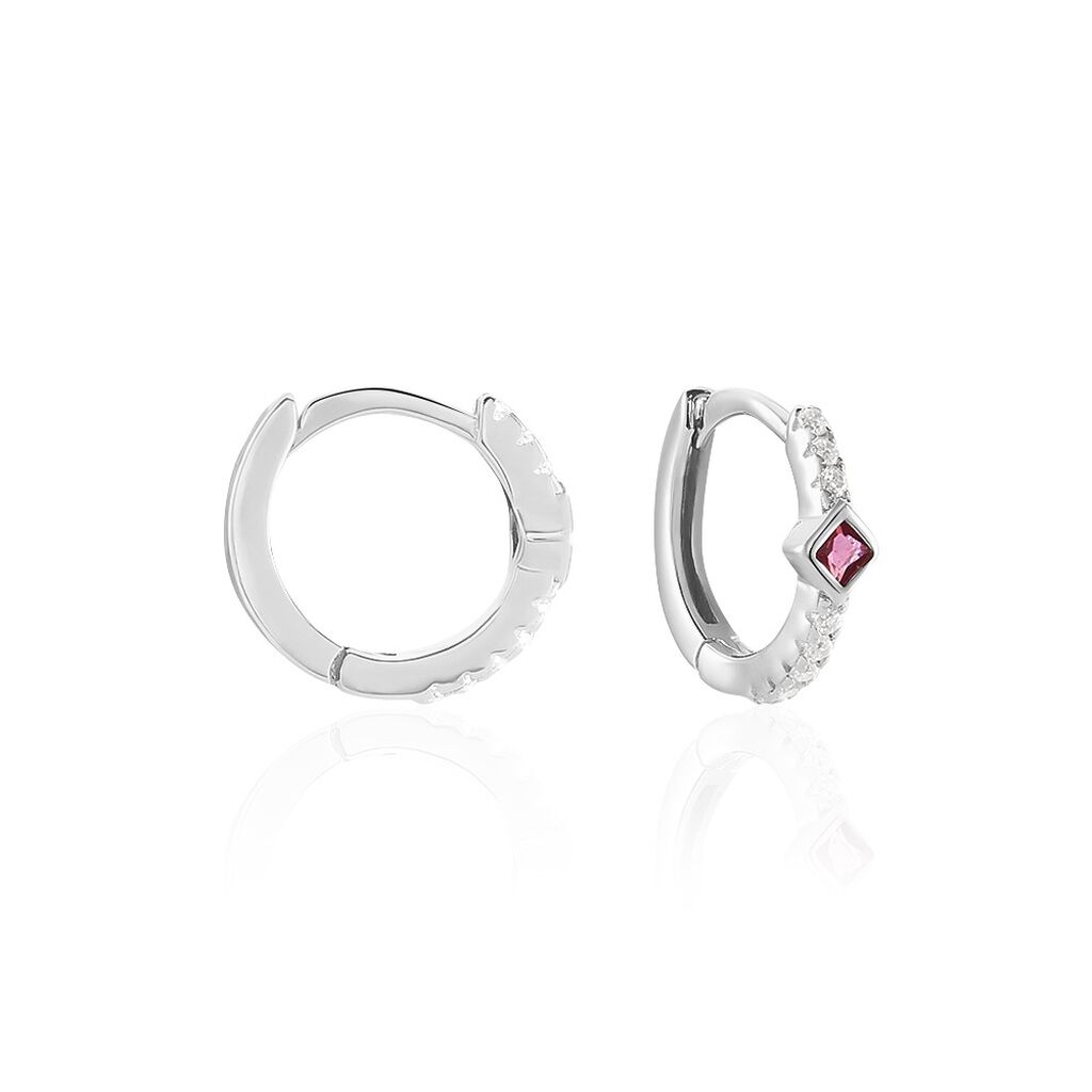 Cr&eacute;oles Fane Argent Rhodi&eacute; Oxyde De Zirconium - Boucles d'oreilles cr&eacute;oles Femme | Histoire d&rsquo;Or