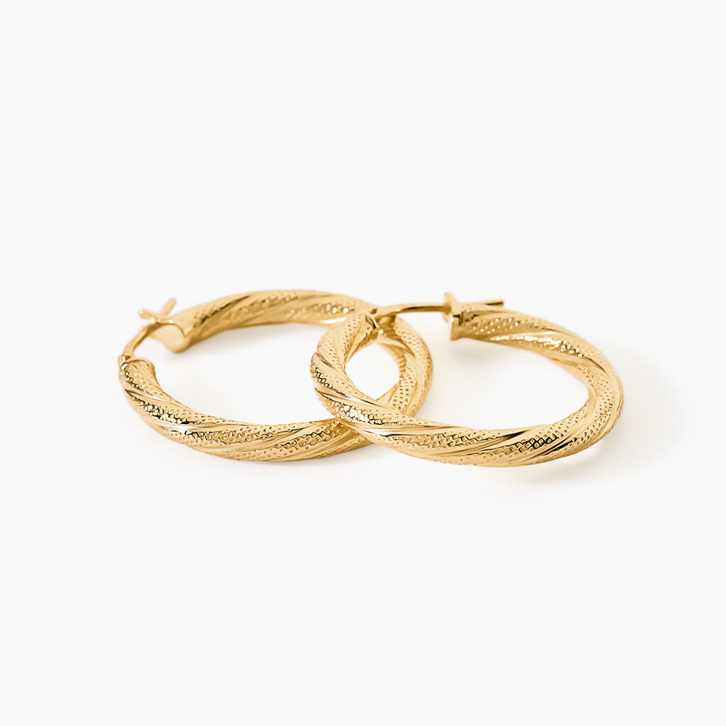 Cr&eacute;oles Clematis Argent Dor&eacute; A L'Or 750/1000 - Boucles d'oreilles cr&eacute;oles Femme | Histoire d&rsquo;Or
