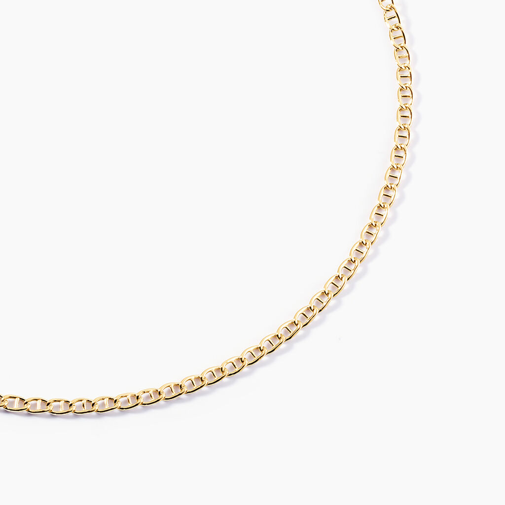 Collier Capucin Or Jaune Maille Marine Plate - Chaines Femme | Histoire d’Or