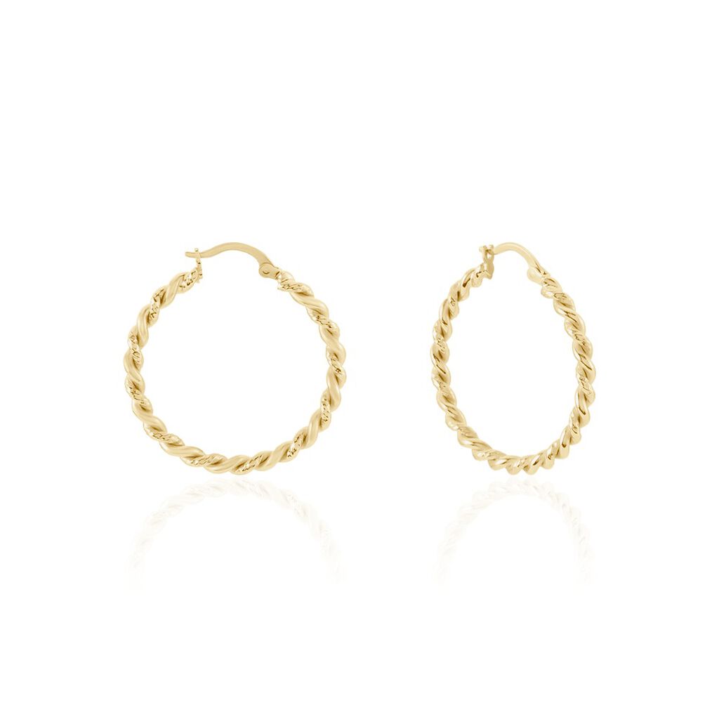 Créoles Plaqué Or Jaune Isaiah - Boucles d'oreilles créoles Femme | Histoire d’Or