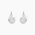 Boucles D'oreilles Puces Indian Drop Argent Blanc Oxyde De Zirconium - Boucles d'oreilles fantaisie Femme | Histoire d&rsquo;Or