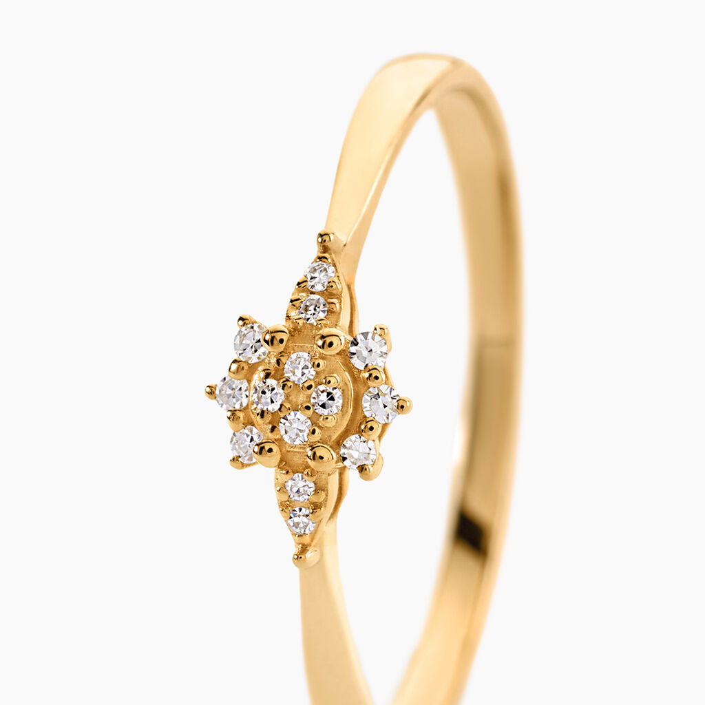 Bague Leondine Or Jaune Diamant - Bagues avec pierre Femme | Histoire d&rsquo;Or