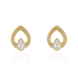 Boucles D'oreilles Puces Plaqué Or Lame Oxydes De Zirconium - Boucles d'oreilles fantaisie Femme | Histoire d’Or