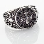 Bague Achille Acier Blanc Oxyde Noir - Bagues avec pierre Homme | Histoire d&rsquo;Or