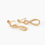 Boucles D'oreilles Pendantes Dunya Plaqu&eacute; Or Jaune Oxyde De Zirconium - Boucles d'oreilles fantaisie Femme | Histoire d&rsquo;Or