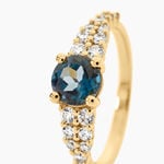 Bague Tissina Argent Dor&eacute; A L'Or 750/1000 Topaze Oxyde De Zirconium - Bagues solitaires Femme | Histoire d&rsquo;Or