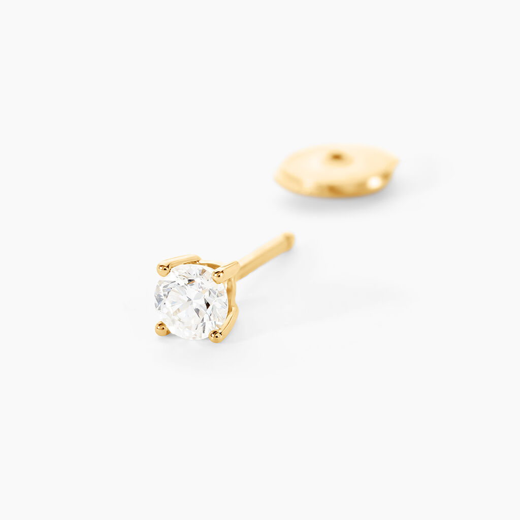 Boucles D'oreilles Puces Aphrodite Or Jaune Diamant - Clous d'oreilles Famille | Histoire d’Or
