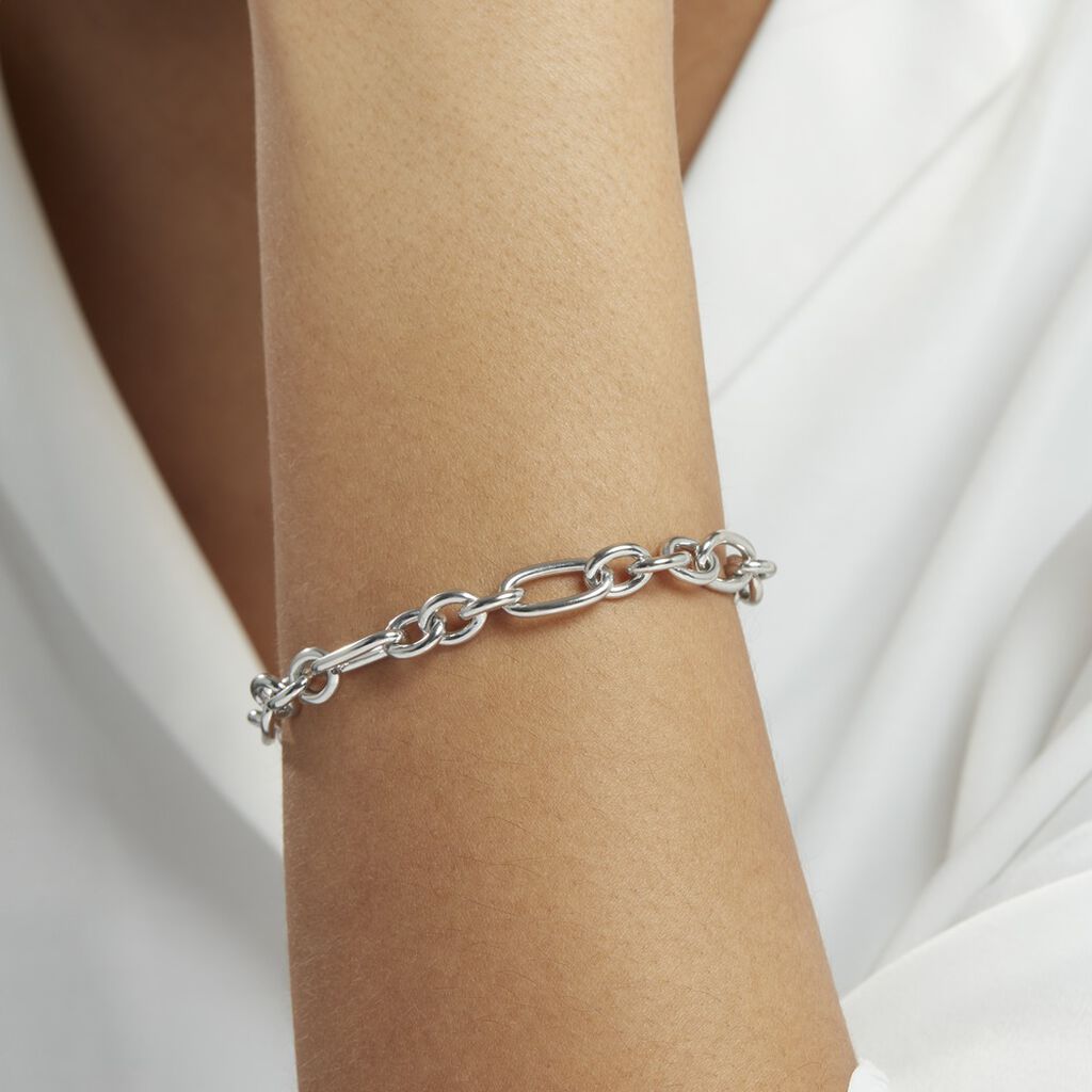 Bracelet Maille Camiorica Argent Blanc - Bracelets chaîne Femme | Histoire d’Or