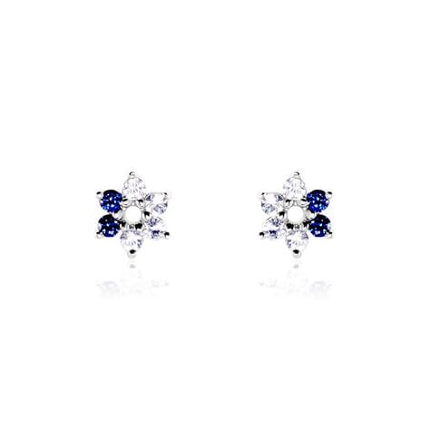 Boucles D'oreilles Puces Pavel Argent Blanc Oxyde De Zirconium - Boucles d'oreilles fantaisie Femme | Histoire d’Or