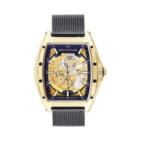 Montre Montignac Tonneau Automatique Noir - Montres Homme | Histoire d&rsquo;Or
