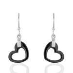 Boucles D'oreilles Pendantes Alena Argent Blanc C&eacute;ramique Et Oxyde - Boucles d'oreilles fantaisie Femme | Histoire d&rsquo;Or