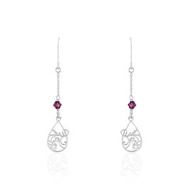 Boucles D'oreilles Pendantes Oumoul Argent Blanc Pierre De Synthese - Boucles d'oreilles fantaisie Femme | Histoire d’Or