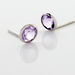 Boucles D'oreilles Puces Edy Serti Clos Or Blanc Amethyste - Clous d'oreilles Femme | Histoire d’Or