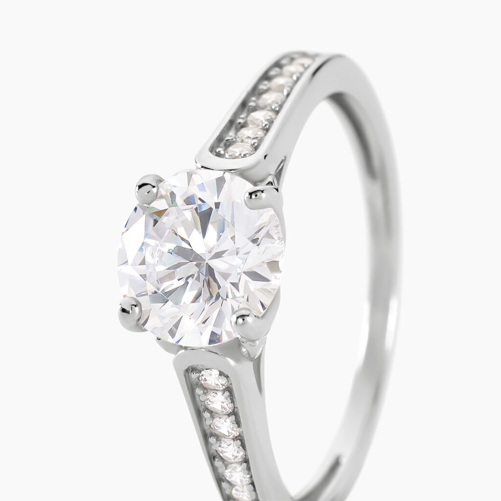 Bague Viky Argent Blanc Oxyde De Zirconium - Bagues solitaires Femme | Histoire d&rsquo;Or