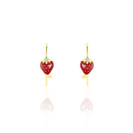 Boucles D'oreilles Pendantes Elizabetae Fraise Or Jaune - Boucles d'oreilles pendantes Enfant | Histoire d’Or