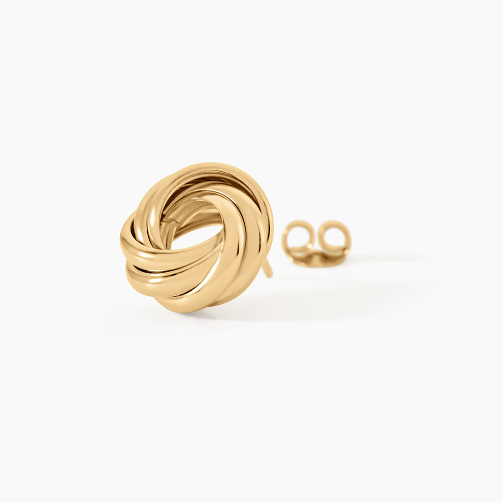 Boucles D'Oreilles Puces Ombeline Argent Dor&eacute; A L'Or 750/1000 - Clous d'oreilles Femme | Histoire d&rsquo;Or
