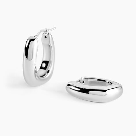 Cr&eacute;oles Allure Argent Blanc - Boucles d'oreilles cr&eacute;oles Femme | Histoire d&rsquo;Or