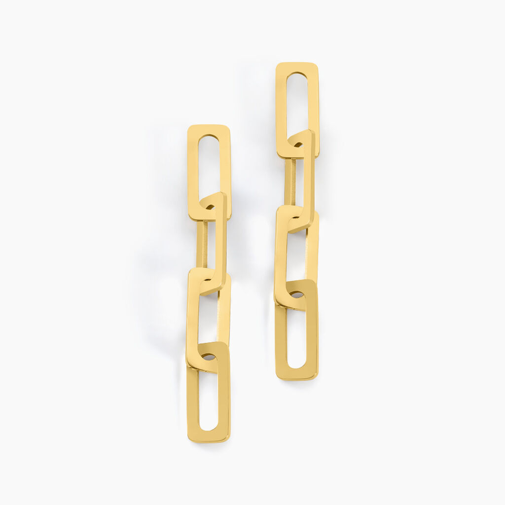 boucles d'oreilles pendantes gracen acier jaune