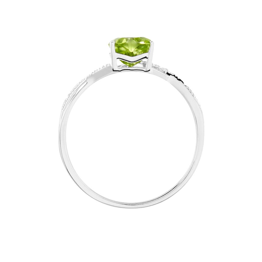Bague Clothilde Or Blanc Peridot Et Oxyde - Bagues solitaires Femme | Histoire d’Or