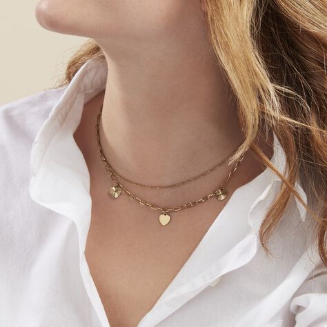 Collier Gayla Acier Doré - Colliers Coeur Femme | Histoire d’Or