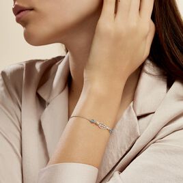 Bracelet Angelika Argent Blanc Pierre De Synthese - Bracelets Plume Femme | Histoire d’Or