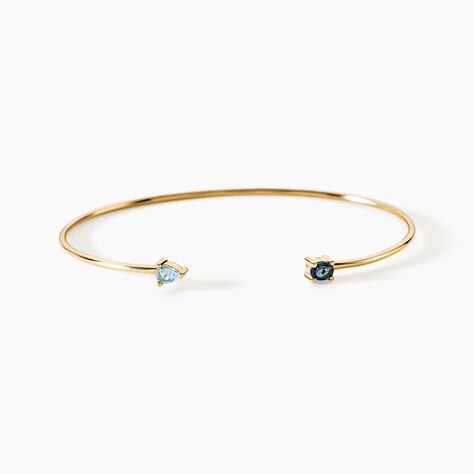 Bracelet Jonc Kala Argent Dor&eacute; A L'Or 750/1000 Topaze - Bracelets Pierre Femme | Histoire d&rsquo;Or