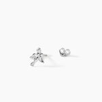 Boucles D'oreilles Puces Osie Argent Blanc - Boucles d'oreilles fantaisie Femme | Histoire d&rsquo;Or