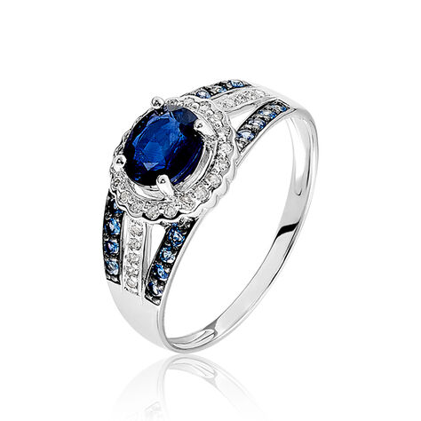 Bague Taliya Or Blanc Saphir Diamant - Bagues solitaires Femme | Histoire d’Or