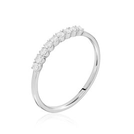 Demi-alliance  Eloise Platine Blanc Diamant - Bagues avec pierre Femme | Histoire d’Or