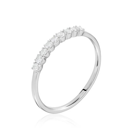 Demi-alliance  Eloise Platine Blanc Diamant - Bagues avec pierre Femme | Histoire d’Or
