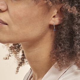Créoles Or Blanc  Saphir Et Diamants - Boucles d'oreilles créoles Femme | Histoire d’Or