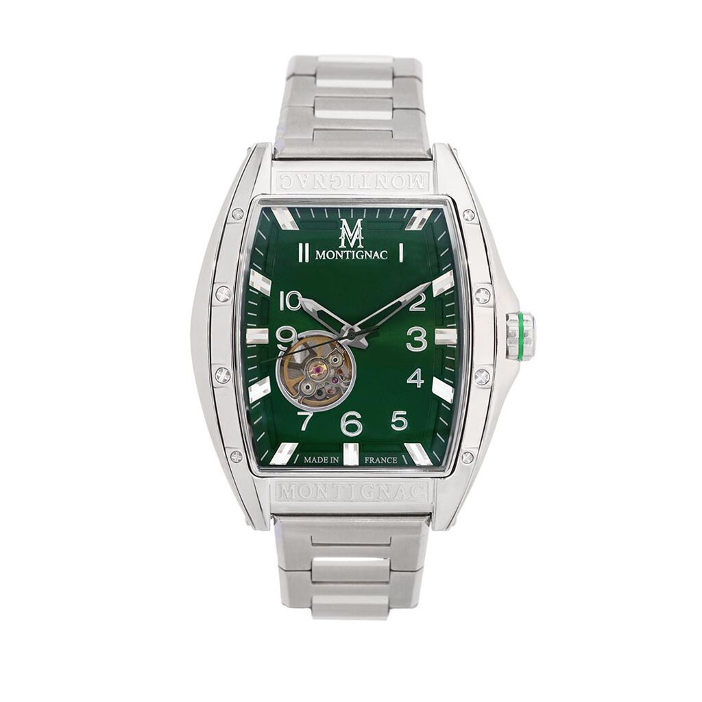 Montre Montignac Tonneau Automatique Vert - Montres Homme | Histoire d&rsquo;Or