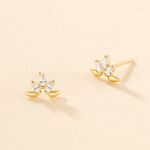Boucles D'oreilles Puces Maralyn Or Jaune Oxyde De Zirconium - Clous d'oreilles Femme | Histoire d&rsquo;Or
