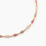Collier Ilvaae Plaqu&eacute; Or Pierre De Synth&egrave;se Rose - Colliers Femme | Histoire d&rsquo;Or