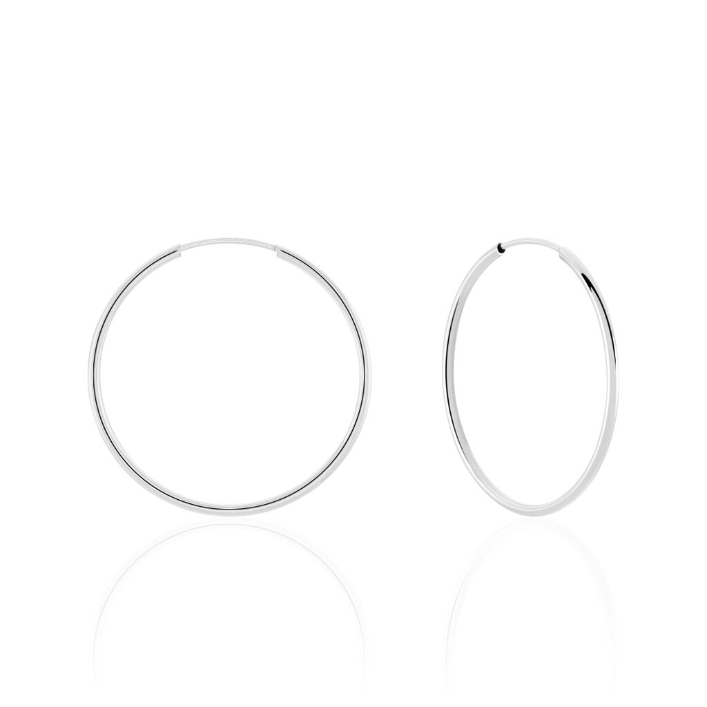 Créoles Dominae Or Blanc - Boucles d'oreilles créoles Femme | Histoire d’Or