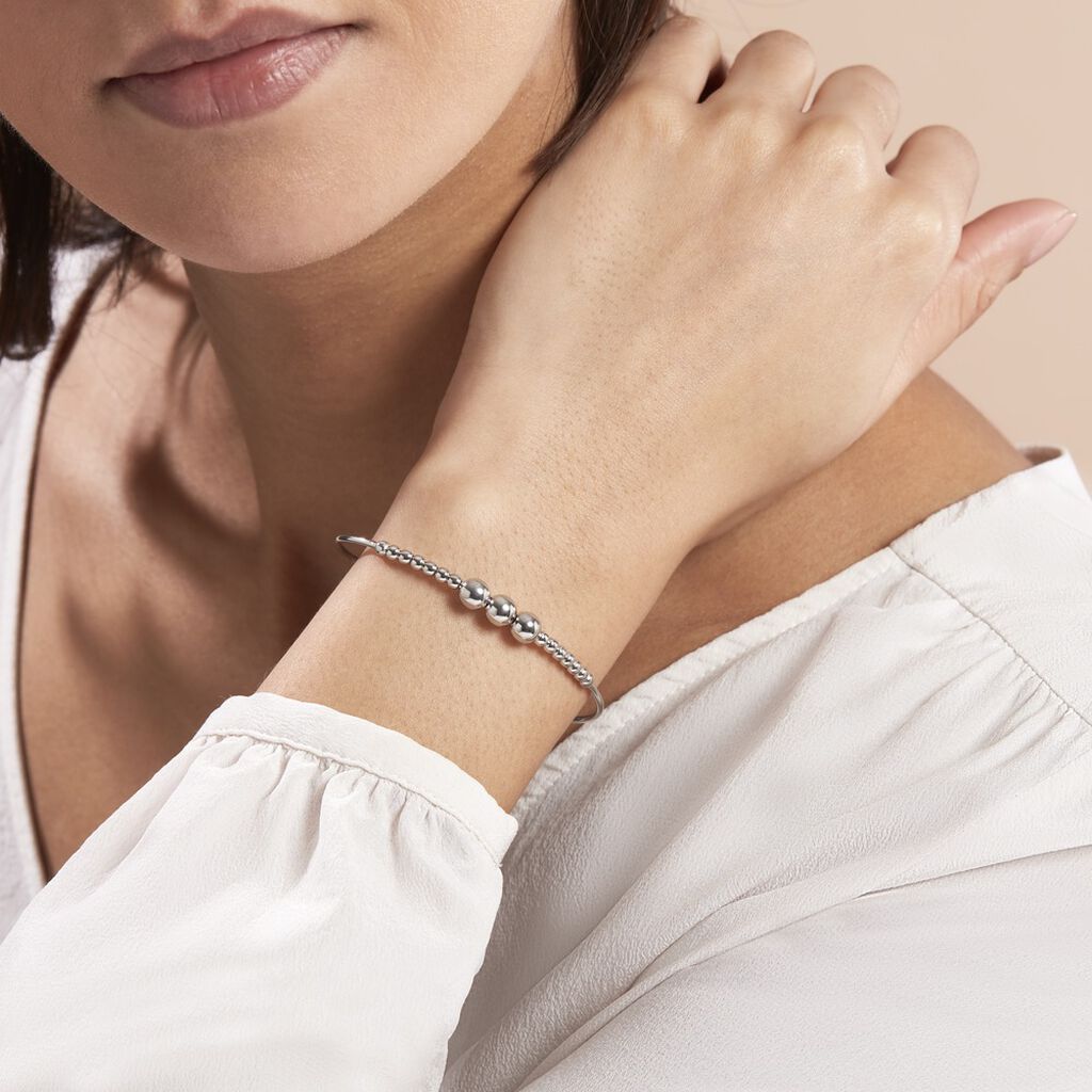 Bracelet Jonc Atlantis Argent Blanc - Bracelets joncs Femme | Histoire d’Or