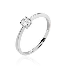 Bague Solitaire Abriel Or Blanc Oxyde De Zirconium - Bagues solitaires Femme | Histoire d’Or