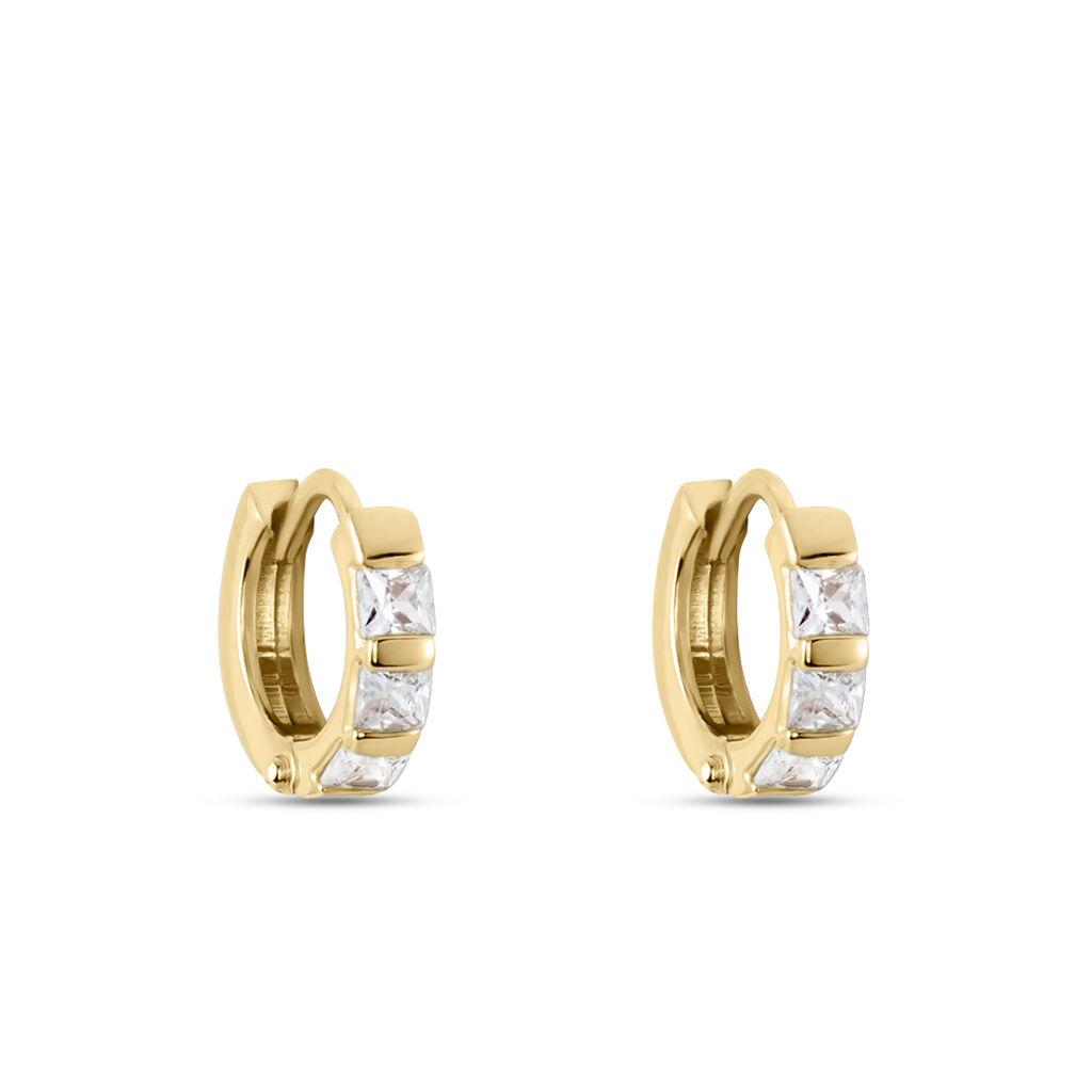 Créoles Plaqué Or Jaune Minny Oxydes De Zirconium - Boucles d'oreilles créoles Femme | Histoire d’Or