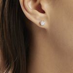 Boucles D'oreilles Puces Charlene Or Blanc Diamant Synthetique - Clous d'oreilles Femme | Histoire d&rsquo;Or